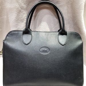EUC Longchamp Black Leather Satchel
